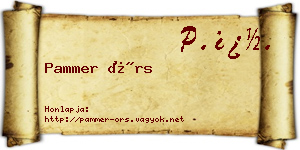 Pammer Örs névjegykártya